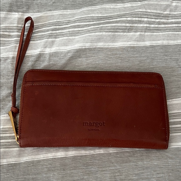Margot Rich Brown Leather Wristlet - Picture 1 of 3